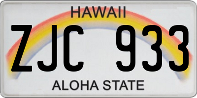 HI license plate ZJC933