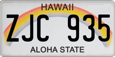 HI license plate ZJC935