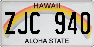 HI license plate ZJC940