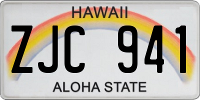 HI license plate ZJC941