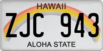 HI license plate ZJC943