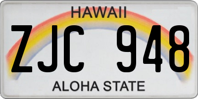HI license plate ZJC948