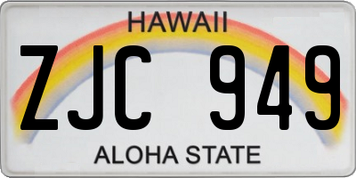 HI license plate ZJC949