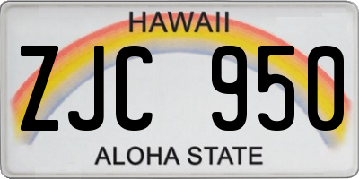 HI license plate ZJC950