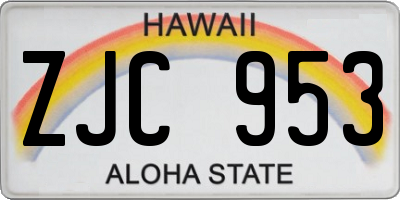 HI license plate ZJC953