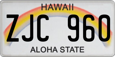 HI license plate ZJC960