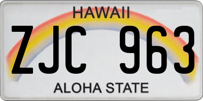 HI license plate ZJC963
