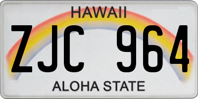 HI license plate ZJC964
