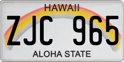 HI license plate ZJC965