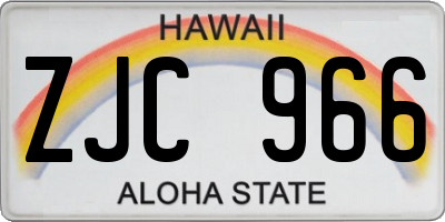 HI license plate ZJC966