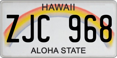 HI license plate ZJC968
