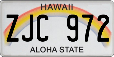 HI license plate ZJC972