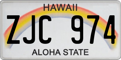 HI license plate ZJC974