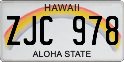 HI license plate ZJC978