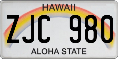 HI license plate ZJC980