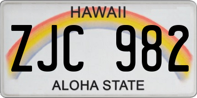 HI license plate ZJC982