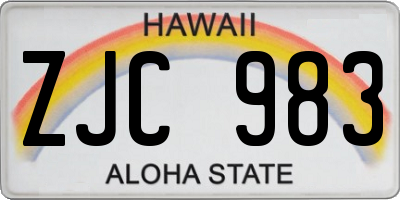 HI license plate ZJC983