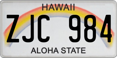 HI license plate ZJC984