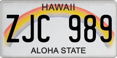 HI license plate ZJC989
