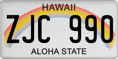HI license plate ZJC990