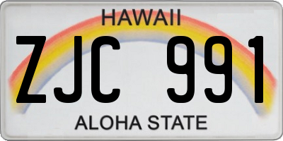 HI license plate ZJC991