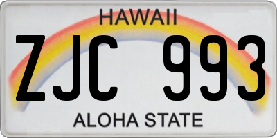 HI license plate ZJC993