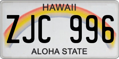 HI license plate ZJC996
