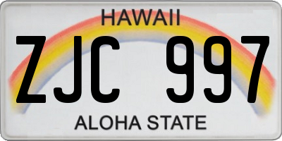 HI license plate ZJC997