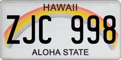 HI license plate ZJC998