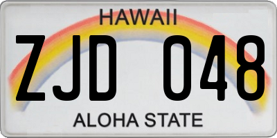 HI license plate ZJD048