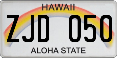 HI license plate ZJD050