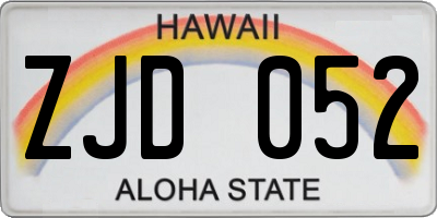 HI license plate ZJD052