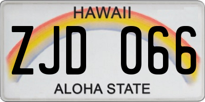 HI license plate ZJD066