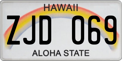 HI license plate ZJD069