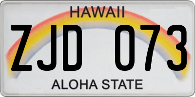 HI license plate ZJD073