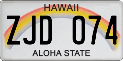 HI license plate ZJD074