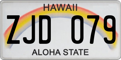 HI license plate ZJD079