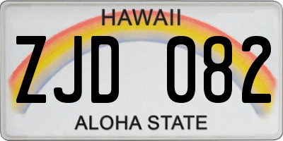 HI license plate ZJD082