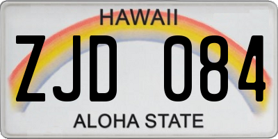 HI license plate ZJD084