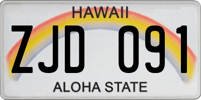 HI license plate ZJD091