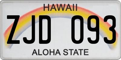 HI license plate ZJD093