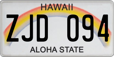 HI license plate ZJD094
