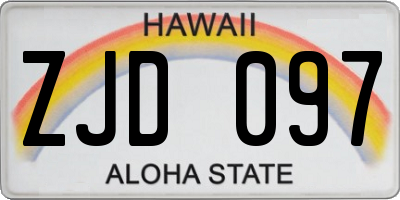 HI license plate ZJD097