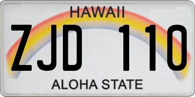 HI license plate ZJD110