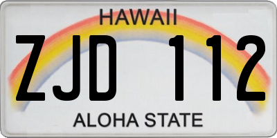 HI license plate ZJD112
