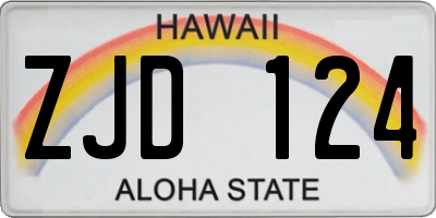 HI license plate ZJD124