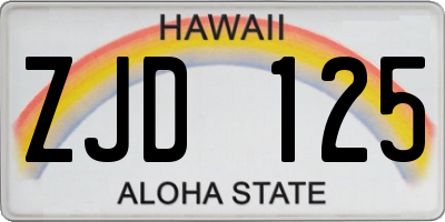 HI license plate ZJD125