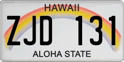 HI license plate ZJD131