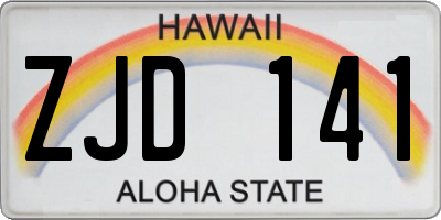 HI license plate ZJD141