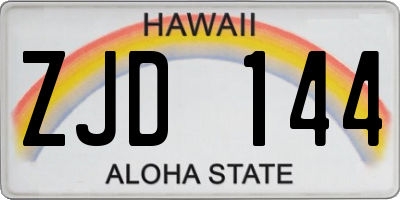 HI license plate ZJD144
